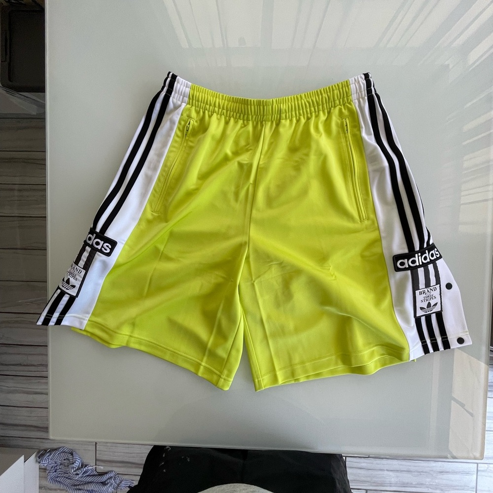 Adidas Men's Neon Yellow Athletic Shorts